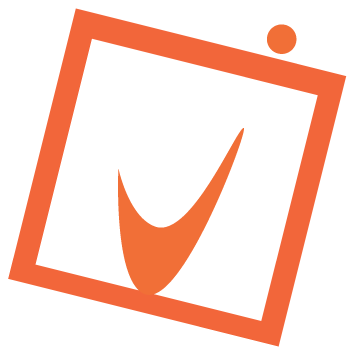 orange logo, initials J M